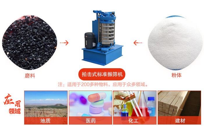 拍擊篩適用于多種物料顆粒狀,粉狀,不規則物料的篩分。